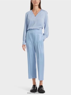 Marc Cain Washington Midi -pituudet leveät jalkahousut pimeä kesätaivas vaatteet V0LL48552 Marc Cain Vaatteet