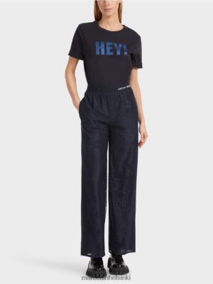 Marc Cain Welby Wide-jalan housut tylli-pitsissä keskiyön sininen vaatteet V0LL48543 Marc Cain Vaatteet