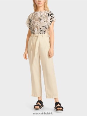 Marc Cain Welleri "harkita yhdessä" housut creme vaatteet V0LL48657 Marc Cain Vaatteet