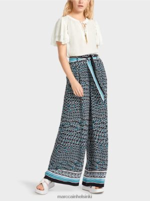 Marc Cain Winnipeg Wide-jalan housut musta vaatteet V0LL48660 Marc Cain Vaatteet