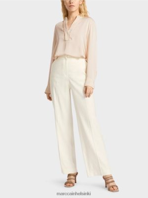 Marc Cain Wukari -liinavaatteet ja viskoosihousut valkoinen vaatteet V0LL48645 Marc Cain Vaatteet
