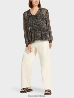 Marc Cain Ylisuuret viskoosin yläosa leoparditulostuksella jauhekerma vaatteet V0LL48979 Marc Cain Mekko