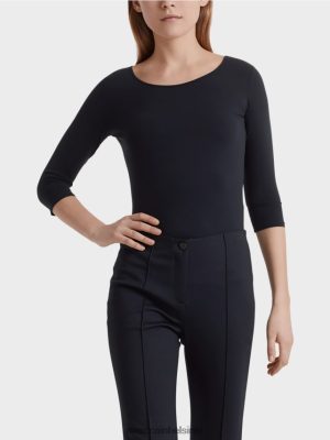 Marc Cain erittäin herkkä pitkähihainen paita keskiyön sininen vaatteet V0LL481471 Marc Cain Mekko