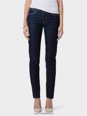 Marc Cain farkut, joissa on kirkkaita saumoja tummansininen farkku vaatteet V0LL48834 Marc Cain Vaatteet