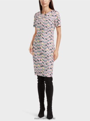 Marc Cain graafinen suunnittelupuku tumman taivaansininen vaatteet V0LL4831 Marc Cain Mekko