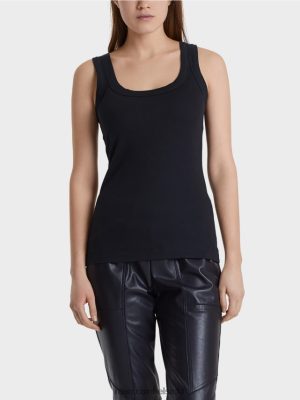 Marc Cain hienovarainen säiliö keskiyön sininen vaatteet V0LL481467 Marc Cain Vaatteet