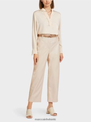 Marc Cain housut faux nappa creme vaatteet V0LL48722 Marc Cain Helsinki