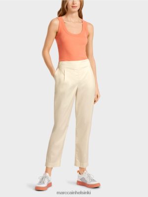 Marc Cain housut, joissa on laskoset ja joustava vyötärönauha pehmeä liinavaatteet vaatteet V0LL48621 Marc Cain Vaatteet