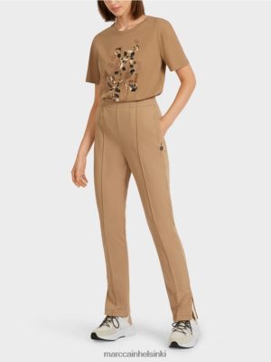 Marc Cain housut sivulevyillä kevyt kahvi vaatteet V0LL48710 Marc Cain Helsinki