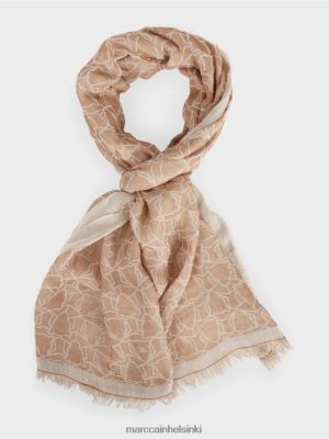 Marc Cain huivi tyylitelty leopardin pään suunnittelu kameli lisävaruste V0LL481745 Marc Cain Helsinki