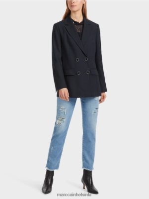 Marc Cain kaksirivinen bleiseri keskiyön sininen vaatteet V0LL48148 Marc Cain Mekko