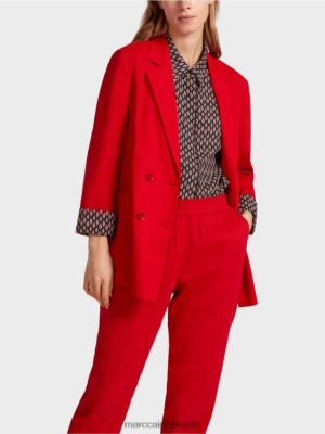 Marc Cain kaksirivinen pellavatakki syvänpunainen vaatteet V0LL48181 Marc Cain Mekko