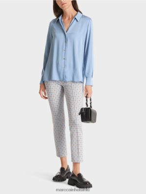 Marc Cain klassinen paitapusero v-kaulalla pimeä kesätaivas vaatteet V0LL48859 Marc Cain Mekko