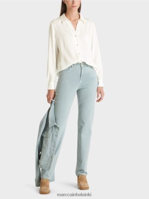 Marc Cain klassinen paitapusero v-kaulalla valkoinen vaatteet V0LL48884 Marc Cain Helsinki