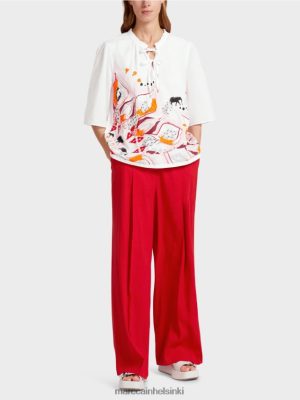 Marc Cain leimattu pusero 3/4-pituisilla hihoilla syvänpunainen vaatteet V0LL48918 Marc Cain Vaatteet