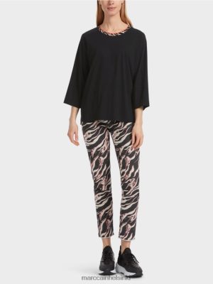 Marc Cain leveä "mietiskele yhdessä" paita musta vaatteet V0LL481258 Marc Cain Mekko