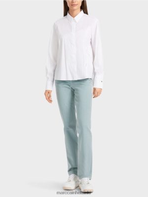 Marc Cain leveä paidan pusero applikoimalla valkoinen vaatteet V0LL48877 Marc Cain Mekko