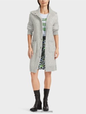 Marc Cain neulottu turkki, joka on neulottu Saksassa hopeaharmaa vaatteet V0LL48256 Marc Cain Mekko