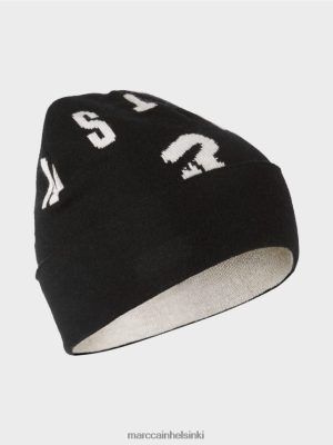 Marc Cain neulottu "uudelleenarkki" -korkki musta lisävaruste V0LL481698 Marc Cain Vaatteet