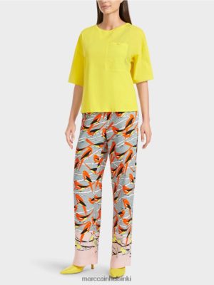 Marc Cain painettu T-paita pehmeä sitruuna vaatteet V0LL481323 Marc Cain Vaatteet