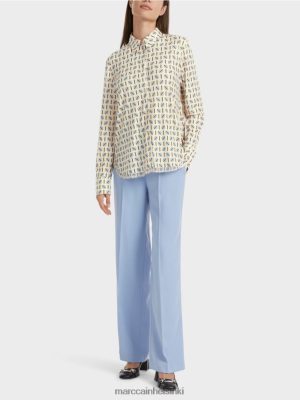 Marc Cain painettu pusero tumma kerma vaatteet V0LL48852 Marc Cain Vaatteet