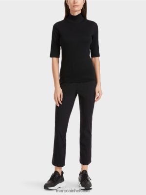 Marc Cain paita stand-up-kauluksella ja 3/4-haitalla musta vaatteet V0LL481311 Marc Cain Vaatteet