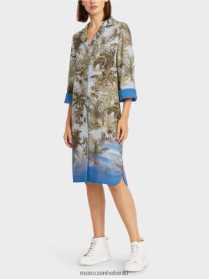 Marc Cain paitamekko kaikella painettuna kevyt jauhe sininen vaatteet V0LL48100 Marc Cain Mekko