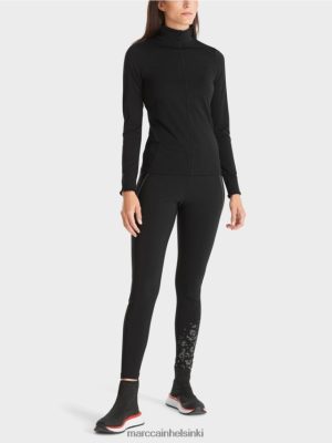 Marc Cain pitkähihainen paita stand-up-kauluksella musta vaatteet V0LL481266 Marc Cain Vaatteet
