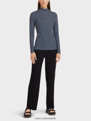 Marc Cain pitkähihainen yläosa stand-up-kauluksella musta vaatteet V0LL481440 Marc Cain Vaatteet