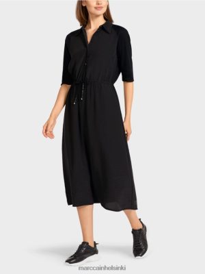 Marc Cain pukeudu sekoitettuihin materiaaleihin musta vaatteet V0LL48118 Marc Cain Mekko