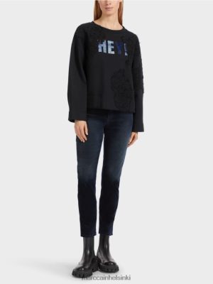 Marc Cain pusero kimalla ja pitsi keskiyön sininen vaatteet V0LL481219 Marc Cain Mekko