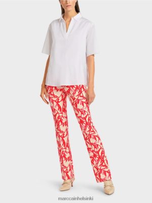 Marc Cain pusero sekoituksessa materiaaleja valkoinen vaatteet V0LL48960 Marc Cain Vaatteet