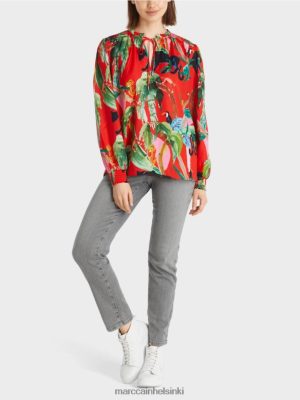 Marc Cain pusero viidakon painatuksella palo punainen vaatteet V0LL48926 Marc Cain Helsinki