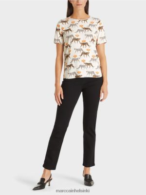 Marc Cain puseropaita leopardilla Uusi lumivalkoinen vaatteet V0LL48998 Marc Cain Helsinki