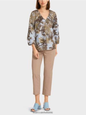 Marc Cain puserotyylinen yläosa kämmenmotiivilla kevyt jauhe sininen vaatteet V0LL48965 Marc Cain Helsinki