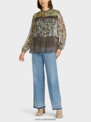 Marc Cain puserotyylinen yläosa kuviosekoituksella pehmeä kattoikkuna vaatteet V0LL48967 Marc Cain Mekko