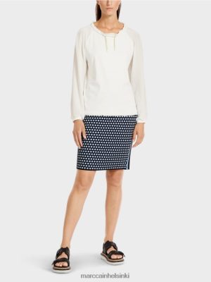 Marc Cain puserotyylinen yläosa materiaaliseoksella valkoinen vaatteet V0LL48992 Marc Cain Helsinki