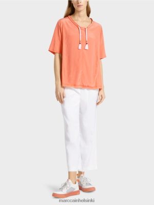 Marc Cain puserotyylinen yläosa materiaaliseoksessa kevyt terrakotta vaatteet V0LL48936 Marc Cain Vaatteet