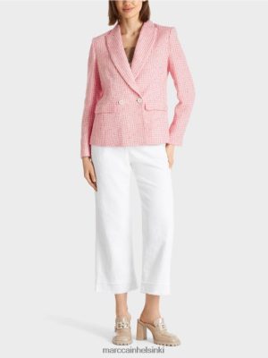 Marc Cain puuvillat Tweed -bleiseri pehmeä vaaleanpunainen vaatteet V0LL48188 Marc Cain Helsinki