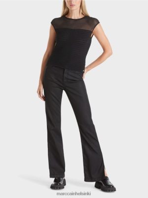 Marc Cain raidallinen "Mieti uudelleen" -päätä musta vaatteet V0LL481033 Marc Cain Mekko