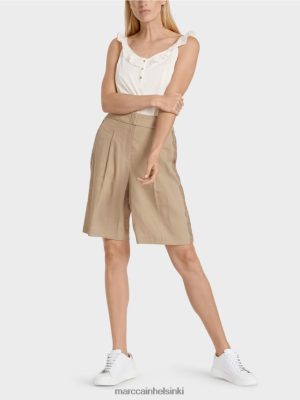 Marc Cain shortsit pitsi punoksella syvä hiekka vaatteet V0LL48636 Marc Cain Vaatteet