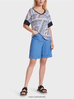 Marc Cain stand-up-kaulus V-kaula-aukon kanssa taivaansininen vaatteet V0LL481354 Marc Cain Mekko