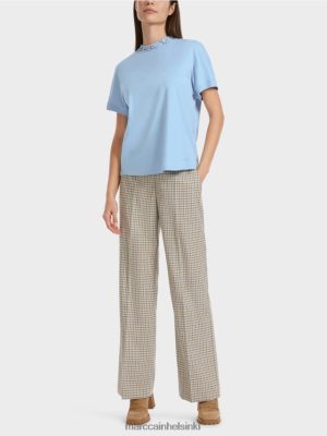 Marc Cain t-paita helmillä kauluksella pimeä kesätaivas vaatteet V0LL481284 Marc Cain Vaatteet