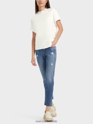 Marc Cain t-paita helmillä kauluksella valkoinen vaatteet V0LL481285 Marc Cain Mekko