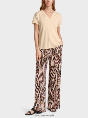 Marc Cain tavallinen t-paita V-kaulalla creme vaatteet V0LL481374 Marc Cain Vaatteet