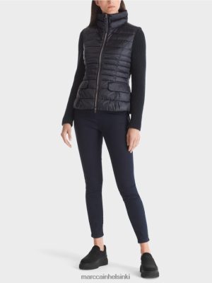 Marc Cain tikattu liivit alas vuorella keskiyön sininen vaatteet V0LL48453 Marc Cain Vaatteet