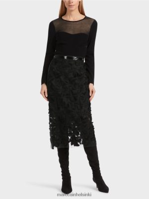 Marc Cain tyylikäs midihame musta vaatteet V0LL48460 Marc Cain Mekko