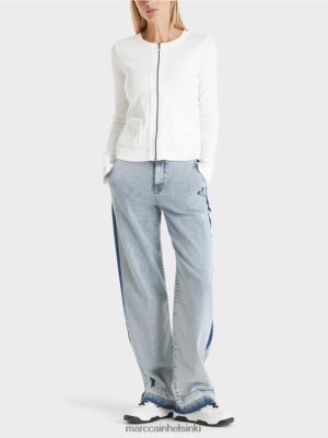 Marc Cain vetoketjullinen takki pyöreällä kaulalla valkoinen vaatteet V0LL48332 Marc Cain Helsinki