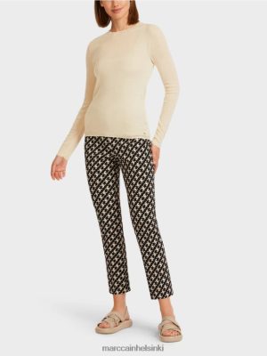 Marc Cain villapaita kuviota yksityiskohdat creme vaatteet V0LL481197 Marc Cain Vaatteet