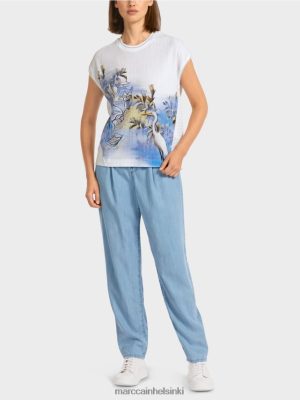 Marc Cain villapaita "neulottu Saksassa" kevyt jauhe sininen vaatteet V0LL481159 Marc Cain Mekko